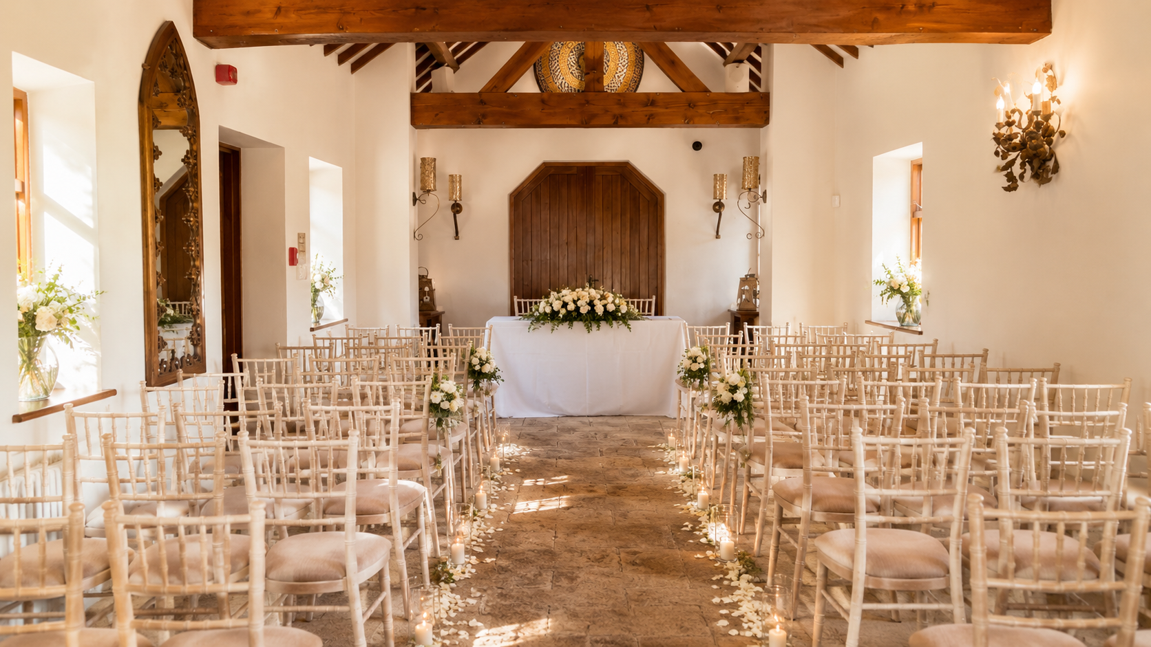 Wedding Ceremony Setup in The Chapel